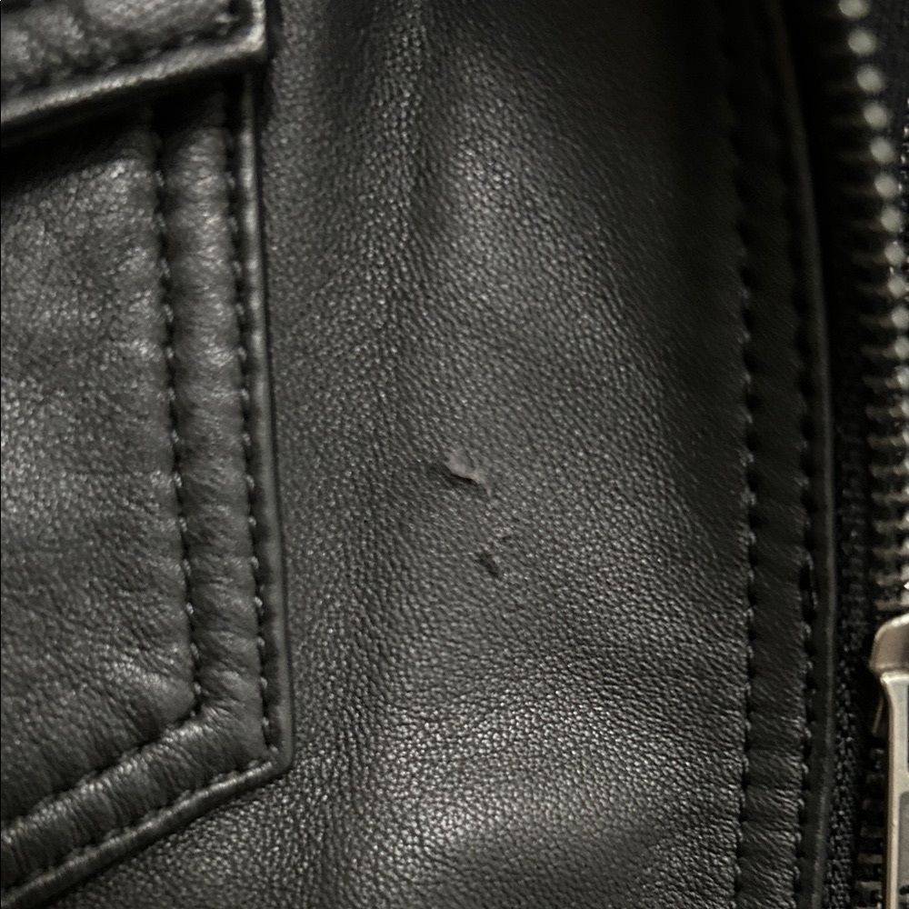 Quince NWOT Women's Black Leather Jacket with Hood - Picture 8 of 13